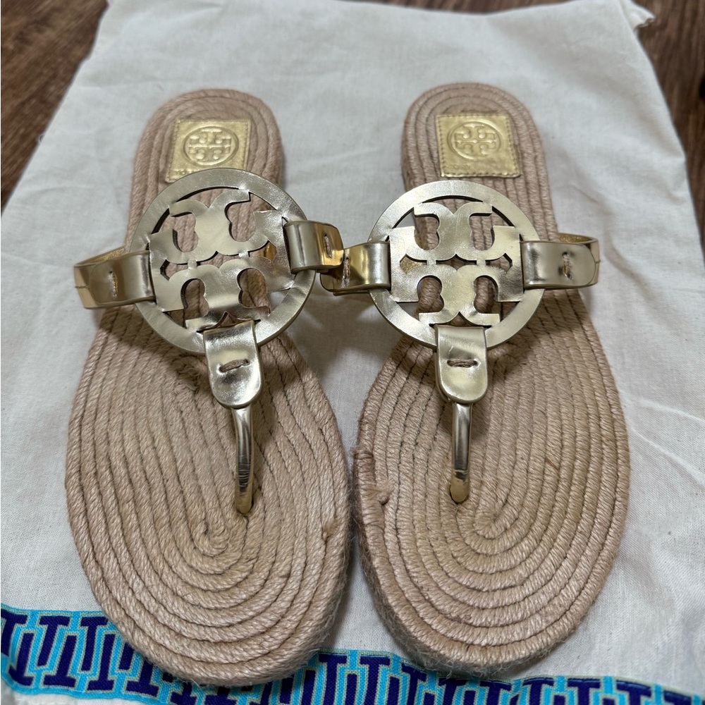Tory Burch gold miller espadrilles